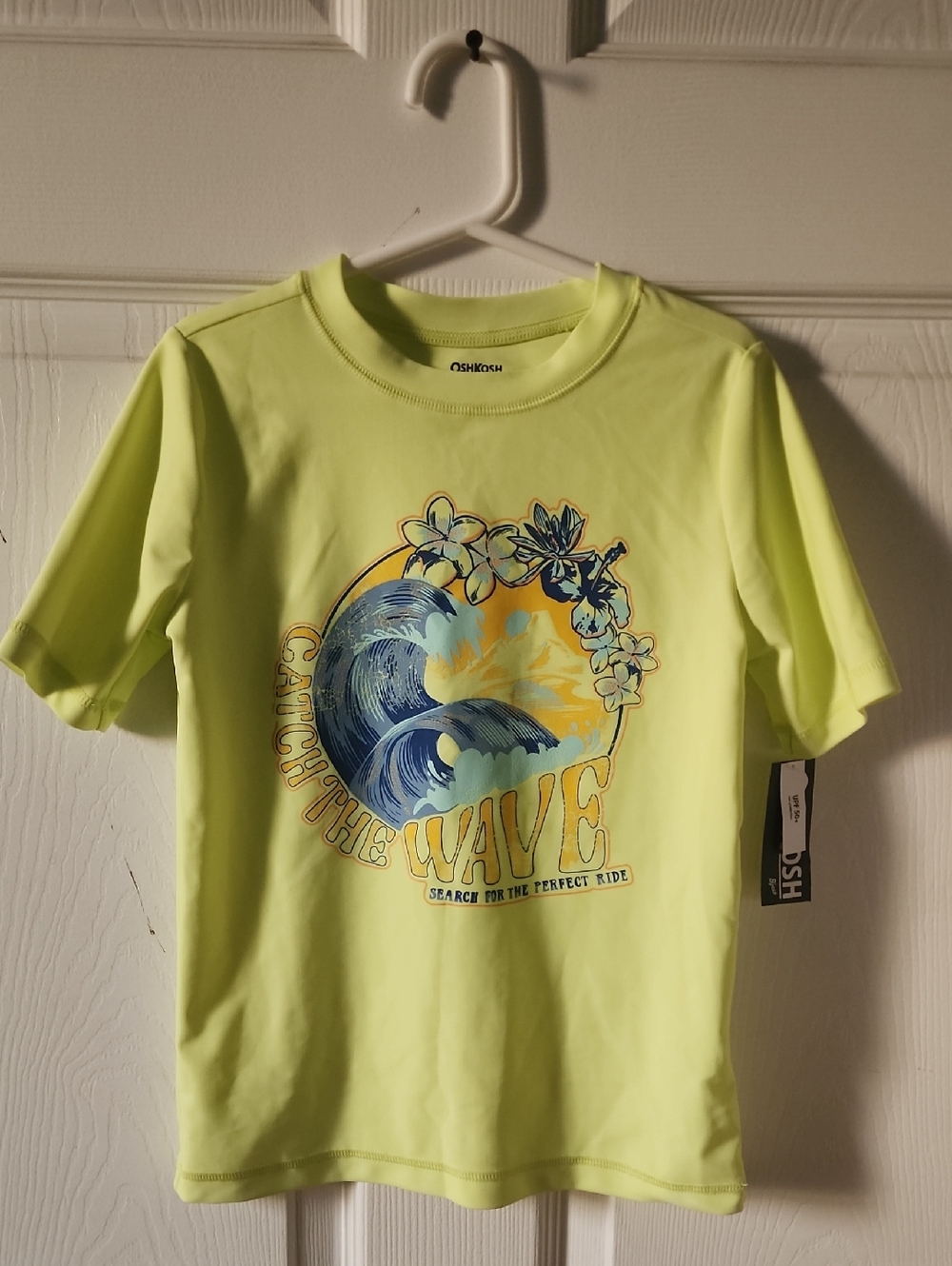 OshKosh B'gosh Neon Yellow Graphic 'Catch the Wave' Tee